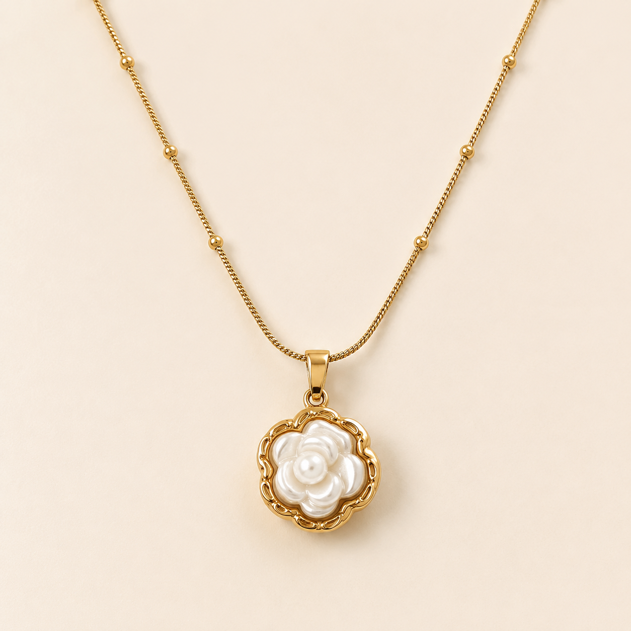 Rose Bloom Pendant Necklace