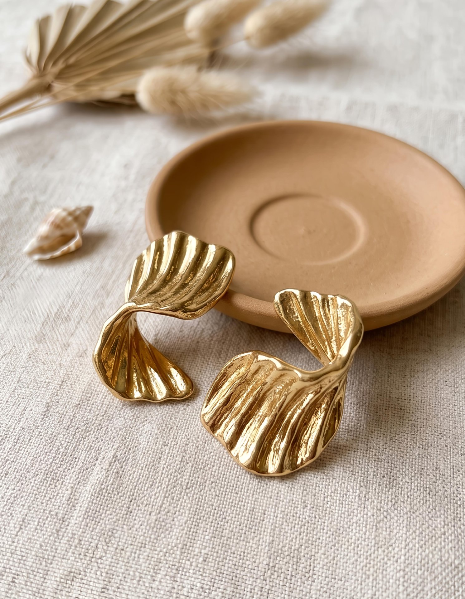 Sculptural Gold Statement Earrings